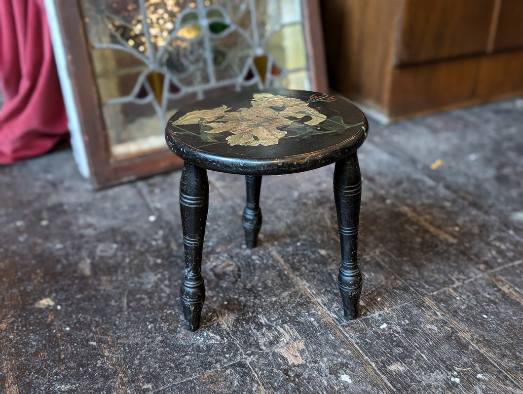 Late 19th.C Aesthetic Movement Ebonised Stool