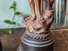 Load image into Gallery viewer, Pair of Gilder French Spelter Figurines on Bakelite Socles
