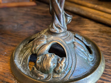 Load image into Gallery viewer, Art Nouveau Bronze and Crystal Glass Bowl / Centrepiece
