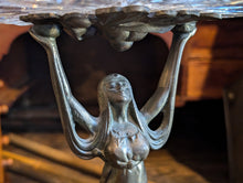 Load image into Gallery viewer, Art Nouveau Bronze and Crystal Glass Bowl / Centrepiece
