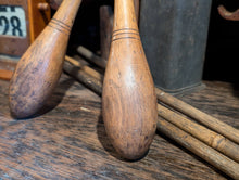 Load image into Gallery viewer, Pair of Antique Indian Wooden Exercise Clubs
