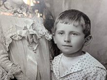Load image into Gallery viewer, Framed Black and White Family Edwardian Photograph

