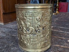 Load image into Gallery viewer, Vintage Arts &amp; Crafts Embossed Brass Planter / Coal Bin
