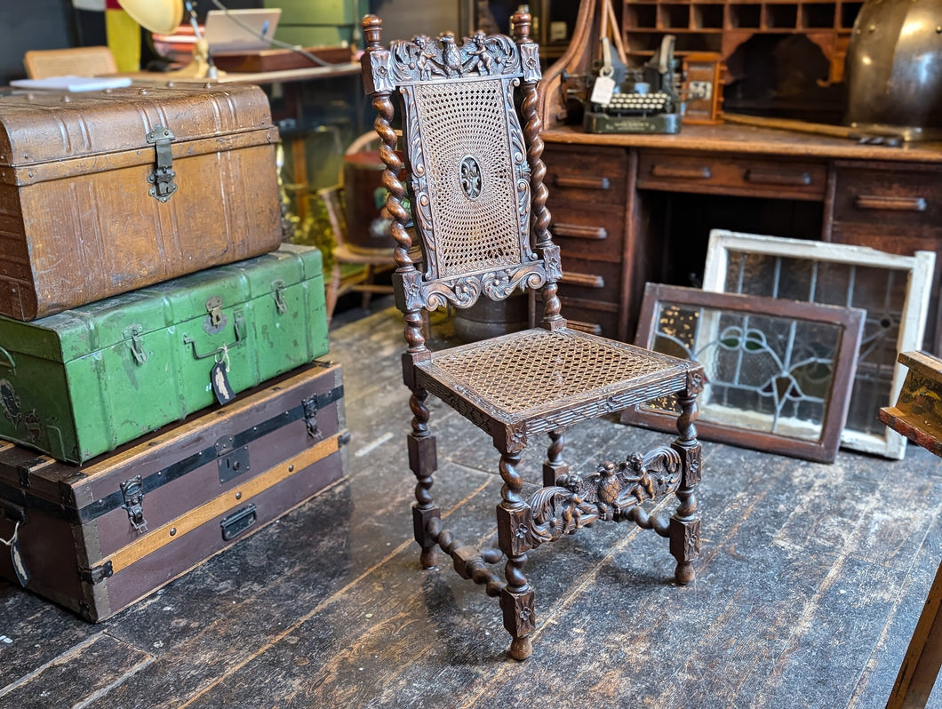 19th Century Duch Carved Beach Hall Chair