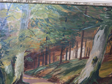 Load image into Gallery viewer, 1920&#39;s Danish Impressionistic Oil Painting of Forrest in Wood Frame - 76 x 56cm
