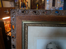 Load image into Gallery viewer, Victorian Portrait Photograph in Ornate Carved Oak Frame
