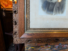 Load image into Gallery viewer, Victorian Portrait Photograph in Ornate Carved Oak Frame
