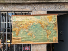 Load image into Gallery viewer, Very Large 1960&#39;s World Map Wall Chart / Hanging Map
