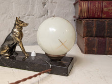 Load image into Gallery viewer, 1930&#39;s Art Deco Marble and Bronze Aslation Table Lamp
