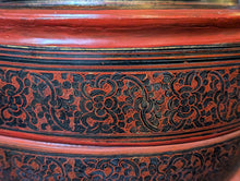 Load image into Gallery viewer, Antique Burmese Red Laquerre Offering Bowl Converted to Lamp
