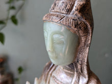 Load image into Gallery viewer, 19th.C Jade Statue of Goddess Guanyin
