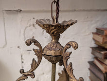 Load image into Gallery viewer, Antique French Bronze Chandelier Hall Lantern C.1910
