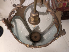 Load image into Gallery viewer, Antique French Bronze Chandelier Hall Lantern C.1910
