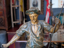 Load image into Gallery viewer, French Spelter Fisherman Figurine Statue
