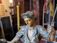 Load image into Gallery viewer, French Spelter Fisherman Figurine Statue
