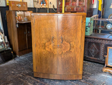 Load image into Gallery viewer, 1940&#39;s Art Deco Burr Walnut Drinks Cabinet / Bar - Turnbridge
