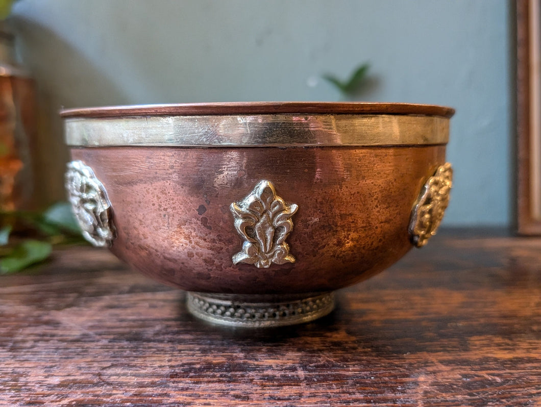 Vintage Tibetan Copper Offering Bowl