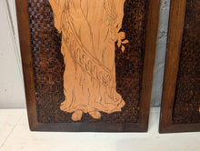 Load image into Gallery viewer, Pair of Early 20th.C Art Nouveau Wooden Wall Plaques
