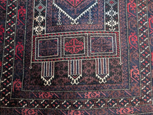 Load image into Gallery viewer, 5&#39;4&quot; x 2&#39;9&quot; Vintage Afghan Hand Knotted Wool Baluch Rug - 164cm x 84cm
