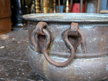 Load image into Gallery viewer, 19th.C Antique Copper Cauldron Pot Planter / Jardiniere With Paw Feet
