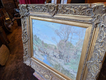 Load image into Gallery viewer, Antique Impressionist Oil Painting in Gilt Frame - River - Thomas Conn 75cm  x 65cm
