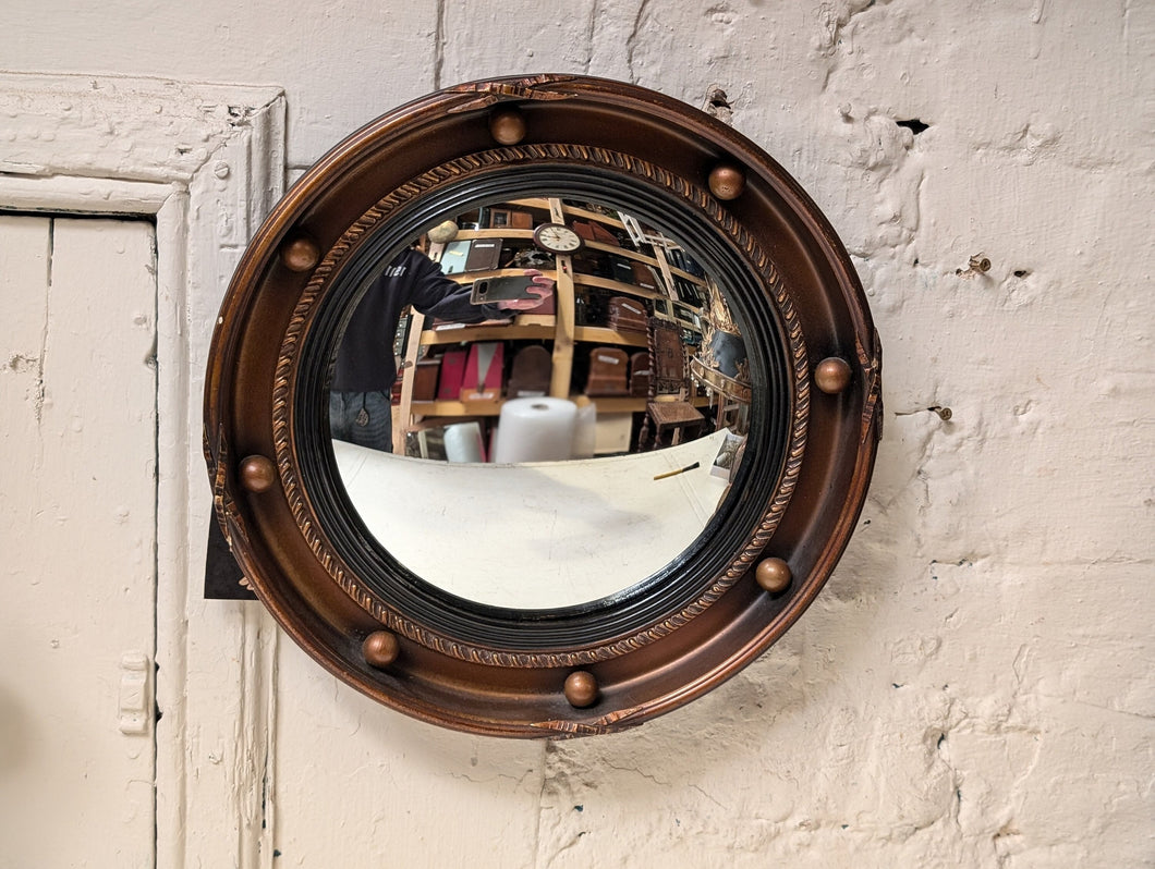 Antique Regency Style Gilt Convex Mirror