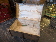 Load image into Gallery viewer, Large Antique Wooden Framed Steamer Trunk
