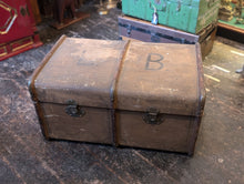 Load image into Gallery viewer, Large Antique Wooden Framed Steamer Trunk
