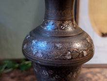 Load image into Gallery viewer, Indian Mid Century Brass and Enamel Vase
