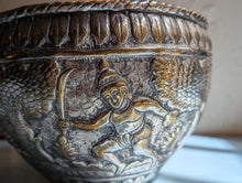 Load image into Gallery viewer, 19th.C Indian Repousse  Silvered Bronze Bowl
