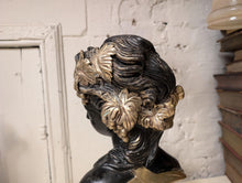 Load image into Gallery viewer, Early 20th.C French Gilt Bronze Bust Of Fruit Maiden Signed Louis Beatux
