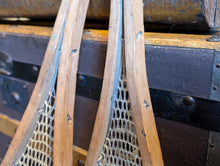 Load image into Gallery viewer, Antique Bentwood and Leather Snow Shoes - Wall Decor
