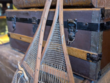 Load image into Gallery viewer, Antique Bentwood and Leather Snow Shoes - Wall Decor
