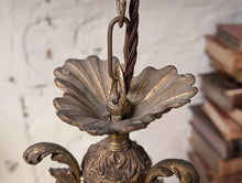 Load image into Gallery viewer, Antique French Bronze Chandelier Hall Lantern C.1910
