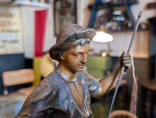 Load image into Gallery viewer, French Spelter Fisherman Figurine Statue
