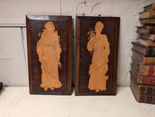 Load image into Gallery viewer, Pair of Early 20th.C Art Nouveau Wooden Wall Plaques
