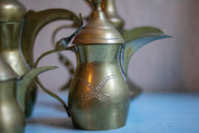 Load image into Gallery viewer, Collection of Small Vintage Middle Eastern Brass Dallah Coffee Pots
