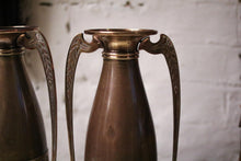 Load image into Gallery viewer, Pair of Antique Art Nouveau Copper Vase
