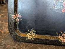 Load image into Gallery viewer, Victorian Black Laquerre Papier Mache Serving Tray - Jennens and Bettridge
