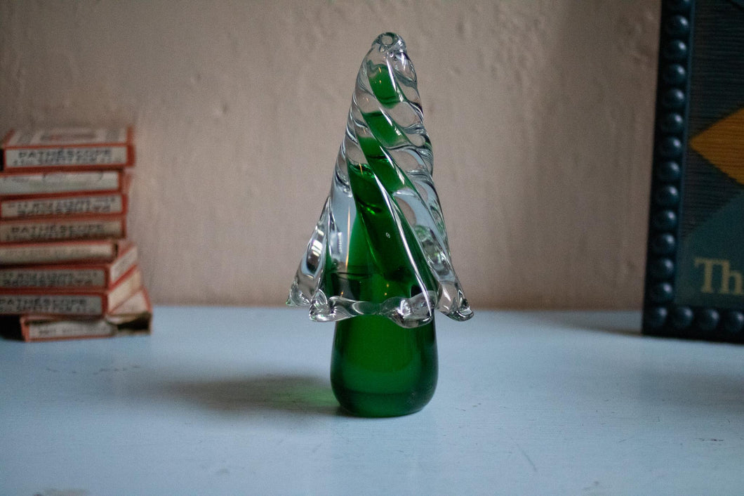 Mid Century Twist Glass Christmas Tree