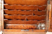 Load image into Gallery viewer, 19th Century Victorian Oak Desk Tidy
