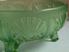 Load image into Gallery viewer, Vintage Art Deco Green Glass Frosted Bowl
