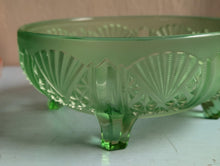 Load image into Gallery viewer, Vintage Art Deco Green Glass Frosted Bowl
