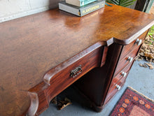 Load image into Gallery viewer, Antique Victorian Mahogany Pedestal Desk
