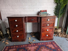 Load image into Gallery viewer, Antique Victorian Mahogany Pedestal Desk
