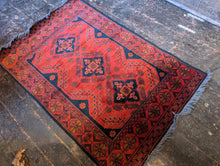 Load image into Gallery viewer, 5&#39;8&quot; x 3&#39;4&quot; Afghan Hand Knotted Wool Baluch Rug -172cm x 103cm
