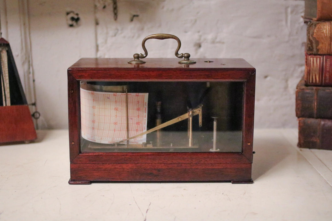 Antique Mahogany Cased Barograph Barometer