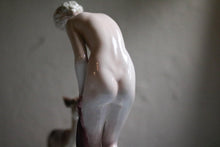 Load image into Gallery viewer, Art Deco C.1930 Katzhutte Figurine Nude Girl Feeding Deer
