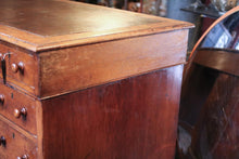 Load image into Gallery viewer, 19th Century Oak Leather Top Pedestal Desk
