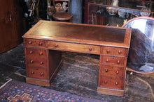 Load image into Gallery viewer, 19th Century Oak Leather Top Pedestal Desk
